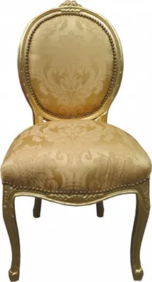 Produktbild von Casa Padrino Barock Esszimmer Stuhl Medallion Gold Blumenmuster / Gold - Barock Möbel - Limited Edition