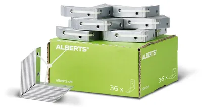 Produktbild von Alberts Stuhlwinkel | sendzimirverzinkt | 50 x 50 x 15 mm | 36er Set