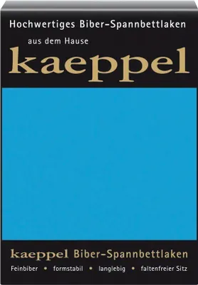 Produktbild von Kaeppel Biber Bettlaken Betttuch 140-160 x 200 cm Spannbettlaken 14 Farben Uni, Farbe:Saphir