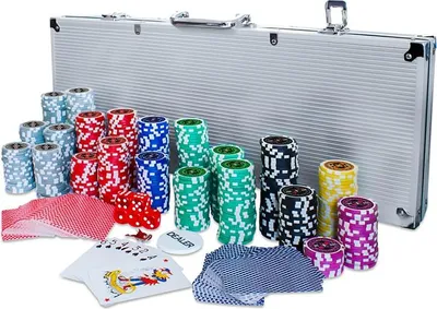 Obrázek produktu pro EAXUS® Deluxe Poker Case - ️ Vysoce kvalitní profesionální pokerová sada s 500 laserovými žetony, balíčky karet a hracími kostkami