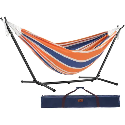 Produktbild von Vivere UHSDO8-40, Hängematte mit Rahmen, 205 kg, 1 Person(en), Baumwolle, Blau, Orange, Weiß, Stahl