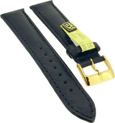 Produktbild von BARINGTON LOUISIANA Uhrenarmband | echt Krokoleder | dunkelblau 35352, Stegbreite:20mm, Schließe:Silbern