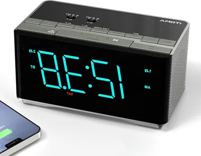 Produktbild von Wecker-Radio mit Bluetooth-Lautsprecher – Radio-Wecker – Weckerfunktion – Doppelte Weckfunktion – 14,5 x 8 x 7,5 cm
