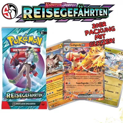 Produktbild von POKÉMON KARTEN REISEGEFÄHRTEN 20 Stück | GLITZER, DEUTSCH, BOOSTERFRISCH sammelkarten