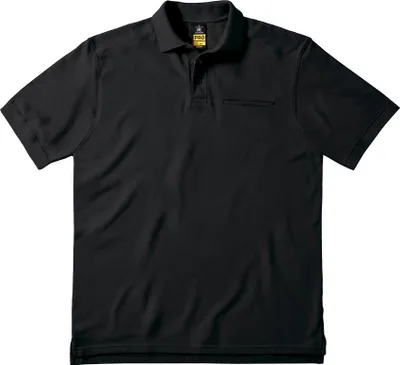 Produktbild von B&C Workwear Herren Poloshirt Polohemd Polo Shirt T-Shirt Kurzarm, Größe:S, Farbe:Schwarz