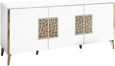 Produktbild von Sideboard Stella in Weiß/Gold ohne Spiegel