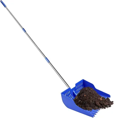 Produktbild von Hühnerkot Schaufel 2-in-1, verstellbarer Stiel 134,6 cm, für Hühnerstall