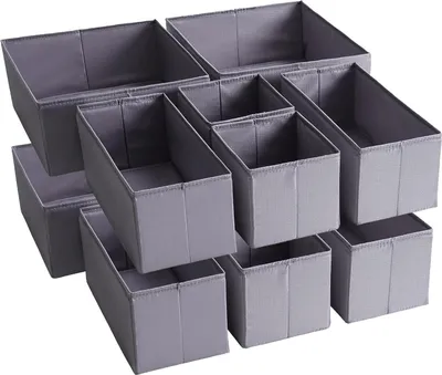 Obrázok produktu pre Sada organizérov do zásuvky TYEERS, tmavosivá, balenie 12 kusov