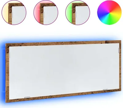 Immagine prodotto di vidaXL Specchio da bagno a LED effetto legno vecchio 100x8,5x37 cm materiale a base di legno