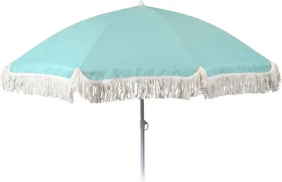 Zdjęcie produktu dla Parasol Ochrona UV 30+ Parasol plażowy z frędzlami Parasol balkonowy Ø 155 cm Turkusowy