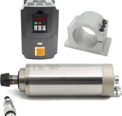 Produktbild von CNC-Spindelmotor, wassergekühlt, Hochgeschwindigkeit, Mit HY VFD Klemme, 220V