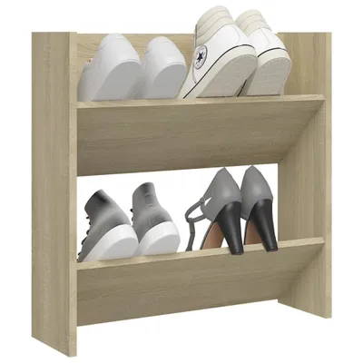 Produktbild von "Winterschlussverkauf "Wand-Schuhschränke - Schuhkommode Aufbewahrungsschrank für Flur - Sonoma-Eiche 60x18x60 cm Holzwerkstoff NeuMöbel 9652671