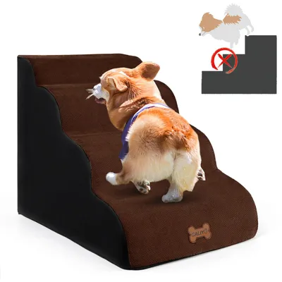 Produktbild von Hunderampe Hundetreppe 3 Schichten Haustiertreppe Hundetreppe Katzentreppe für Kleine Hunde Welpe Katzen aus Sofa Bett rutschfest
