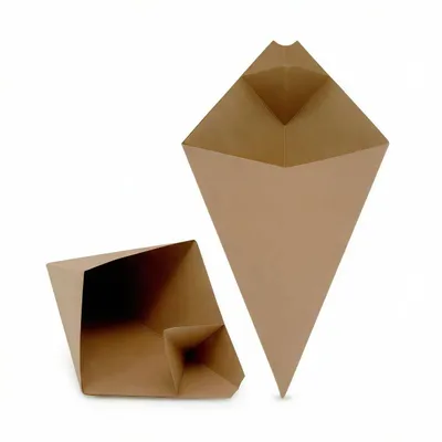Produktbild von Kartoffelpommes Tüten aus Karton,, umweltfreundlich Take Away Verpackung für Imbiss und Foodtruck