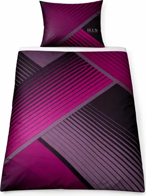 Produktbild von 2-tlg. Biber Winter Bettwäsche, 155x220 +80x80 cm, Magenta Streifen, 100% Baumwolle, Übergröße