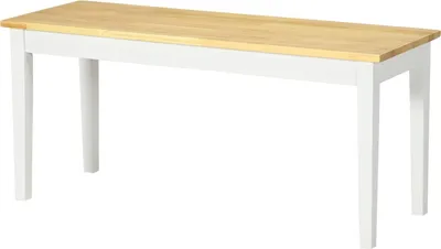 Produktbild von Sitzbank 2-Sitzer Essbank Holzbank, Küchenbank Wohnzimmerbank Für Küche, Eingang, Bis 220 Kg Belastbar, Kiefernholz, Weiß, 102 X 36 X 45 Cm