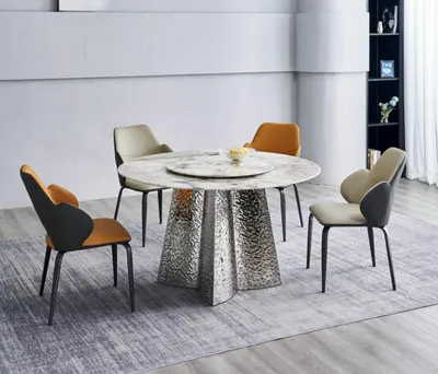 Produktbild von Moderne Essgruppe Designer Esstisch 4x Kunstlederstühle Luxus 5tlg Set