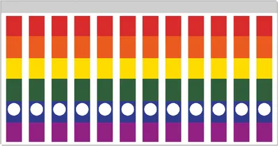 Produktbild von Wallario Ordnerrücken Sticker, selbstklebend für schmale Ordner, 12 Stück, Motiv Regenbogen Flagge Fahne