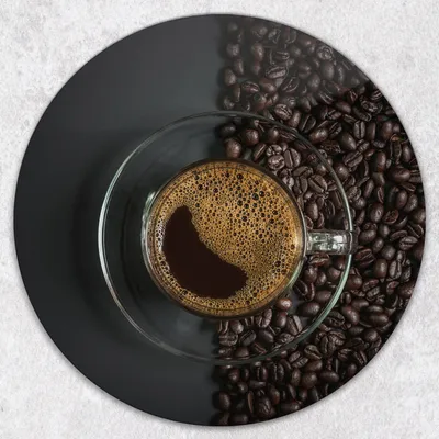 Produktbild von Glas-Herdabdeckplatten Glaskeramikkochfeld-Abdeckung Spritzschutz Glas Runden Schneidebrett fi40 cm - Kaffeebohnen Kaffee