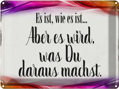 Produktbild von vianmo Blechschild 30x40 cm Es ist wie aber wird Spruch Zitat