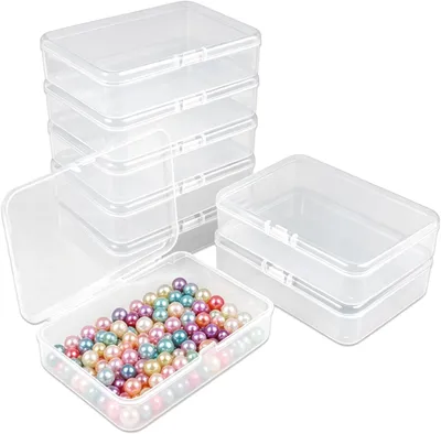 Zdjęcie produktu dla Małe, przezroczyste pudełka do przechowywania, 8 sztuk, wymiary 10,5 x 7,5 x 5,5 cm, idealne do przechowywania biżuterii