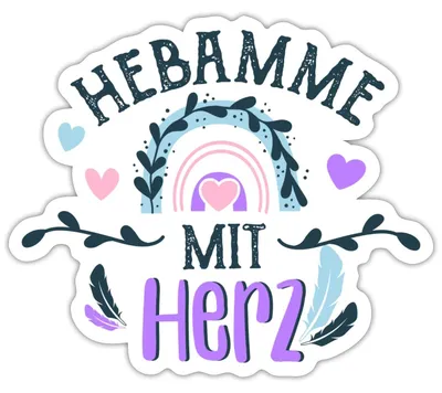 Produktbild von Spreadshirt Hebamme Mit Herz Hebammengeschenk Sticker Aufkleber, 10 x 10 cm, Mattweiß