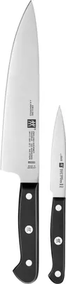 Two kitchen knives on a white background.