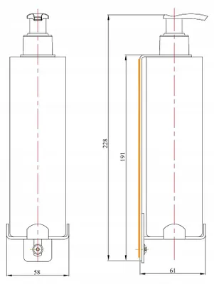 Produktbild von ANDEX 386B Selbstklebender Seifenspender aus Edelstahl Wandmontage weiß