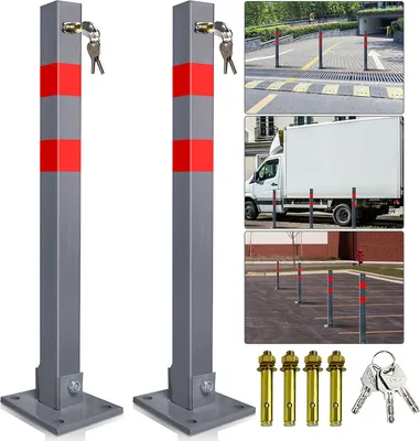 Obrázok produktu pre TolleTour bariérový stĺpik park auto hasičský stĺpik stĺpik skladací skladací 65cm 2X