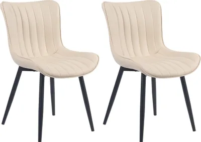 Produktbild von Esszimmerstühle 2er Set, Metallgestell, 81x50x61 cm, komfortable Rückenlehne