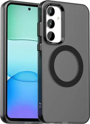 Image de Etui magnétique pour Samsung Galaxy A55 5G, étui antichoc fin, mat et translucide Noir