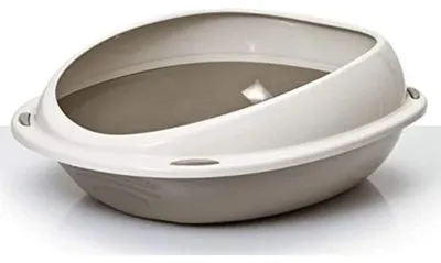 Immagine prodotto di Lettiera ovale con bordo, dimensioni 45 x 36 x 15 cm, per gatti