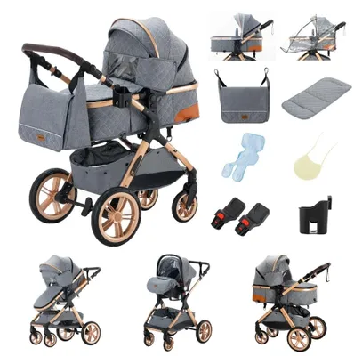 Produktbild von Babywagen, 3-in-1 Design, Faltbare Bequemlichkeit, FGX1 GRAU