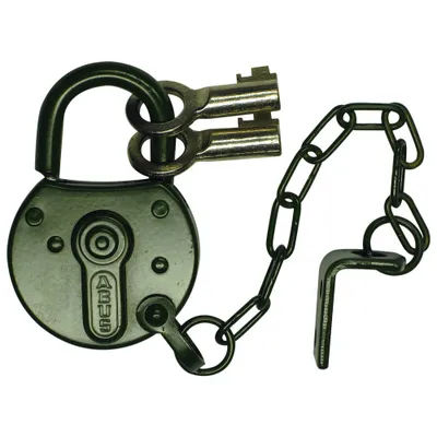 Produktbild von Abus Hangschloss Armeeschloss Bundeswehr oliv mit Kette, Durchmesser 40 mm 04716 9