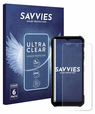 A product box and a phone with a screen protector are shown.