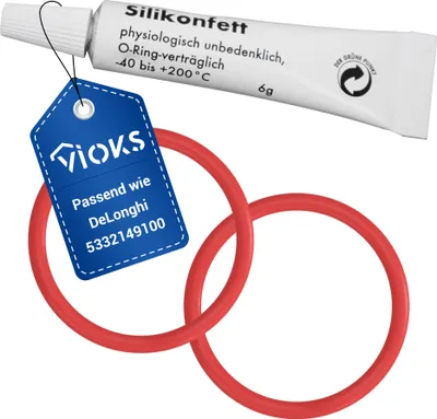 Produktbild von SET Brühgruppen 2x O-Ring + Silikonfett 6 g passend wie DeLonghi Kaffeevollautomaten
