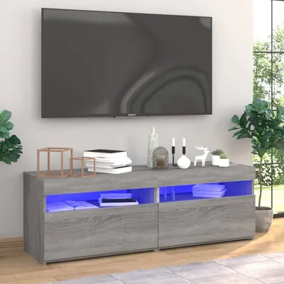 Produktbild von "2026 Promotion" TV-Schränke 2 Stk. - TV-Möbel - mit LED-Leuchten - Grau Sonoma 60x35x40 cm - TV-Regal CC28013
