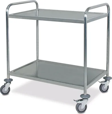 Produktbild von Servierwagen aus Edelstahl, 2 Etagen, LxBxH 860 x 540 x 940 mm