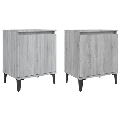 Immagine prodotto di Comodini con Gambe in Metallo Grigio Sonoma 40x30x50 cm