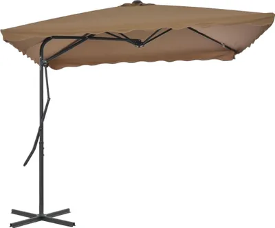 Produktbild von The Living Store Sonnenschirm mit Stahlmast 250 x 250 cm Taupe