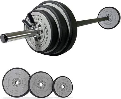 Productafbeelding van Famanu Haltersset 20 kg - inclusief 6 gewichten en een halterstang van 140 cm