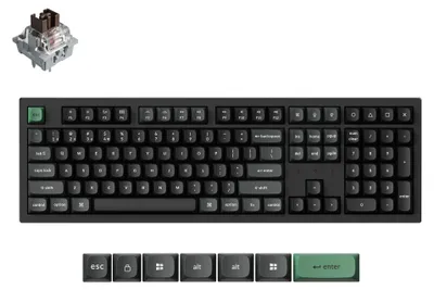 Image de Clavier mécanique sans fil Keychron K10 Ultra 8K, taille complète, RGB, compatible Mac et Windows, connectivité sans fil, disposition QWERTY américaine, switches Apex Brown, système de remplacement à chaud