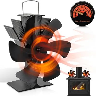 Obrázek produktu pro Jopassy krbový ventilátor, elektrický ventilátor pro krbová kamna na dřevo, tichý provoz, ventilátor krbových kamen na dřevo / hořáky na dřevo