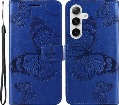 Produktbild von Samsung Galaxy S25 / S24 Hülle - Coverup Schmetterlinge Klapphülle - Blau