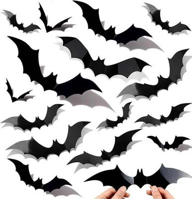 Produktbild von Vleermuizen-3D-Sticker-Set für Halloween- Dekoration mit 4 Größen.
