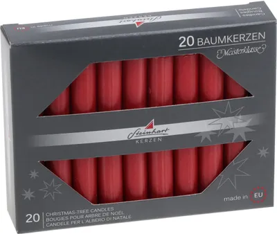 Produktbild von Baumkerzen durchgefärbt Altrot 95 x Ø 13 mm, 20 Stück