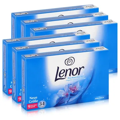 Produktbild von Lenor Trocknertücher Aprilfrisch 34 Tücher - Wäschepflege im Trockner (6er Pack