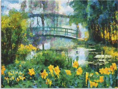 Produktbild von ARTland Wandbild Alu für Innen & Outdoor Brücke über den See Größe: 40x30 cm