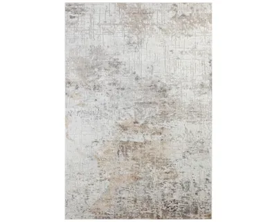 Zdjęcie produktu dla Dywan 135x195cm kamienny beton, nowoczesny wzór do salonu beżowo kremowy