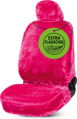 Produktbild von WALSER Autositzbezug Teddy, Sitzbezug Kunstfell, Auto-Schonbezug in Lammfell-Optik, flauschiger Plüsch-Schonbezug vegan pink
